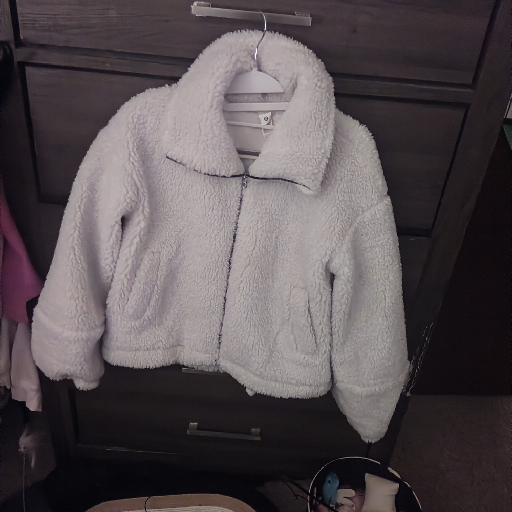 LULULEMON ATHLETICA Cinchable Fleece Zip Up - Bone Size 2 - Picture 7 of 16